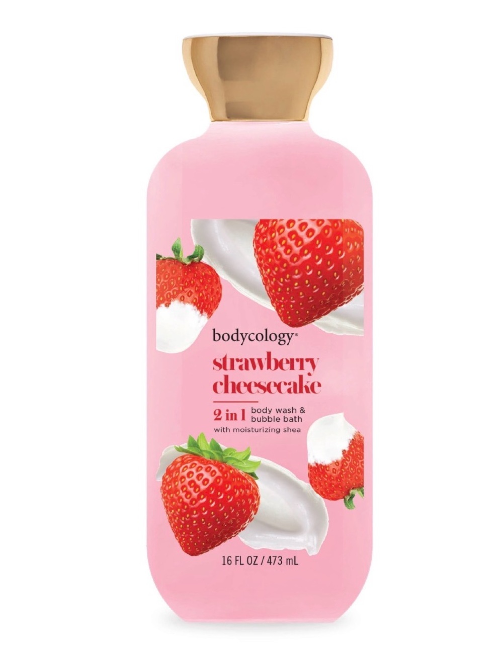 Bodycology Strawberry Cheesecake 2-in-1 Body Wash & Bubble Bath - Pink